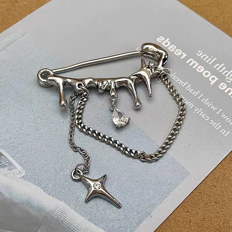 Ghim Cài Áo Đính Tua Rua Phong Cách hip hop Thời Trang Thu Đông