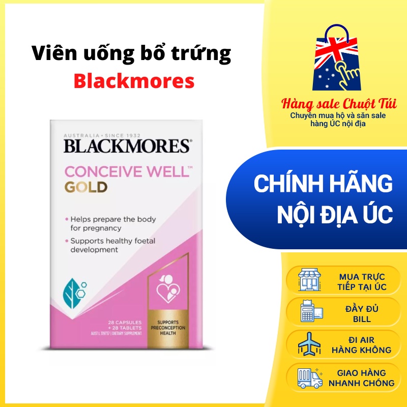 Viên uống bổ trứng Blackmores Well Conceive Golds