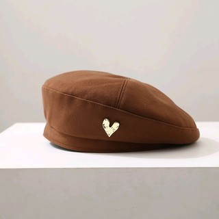 Nón Beret Dạ Hình Trái Tim
