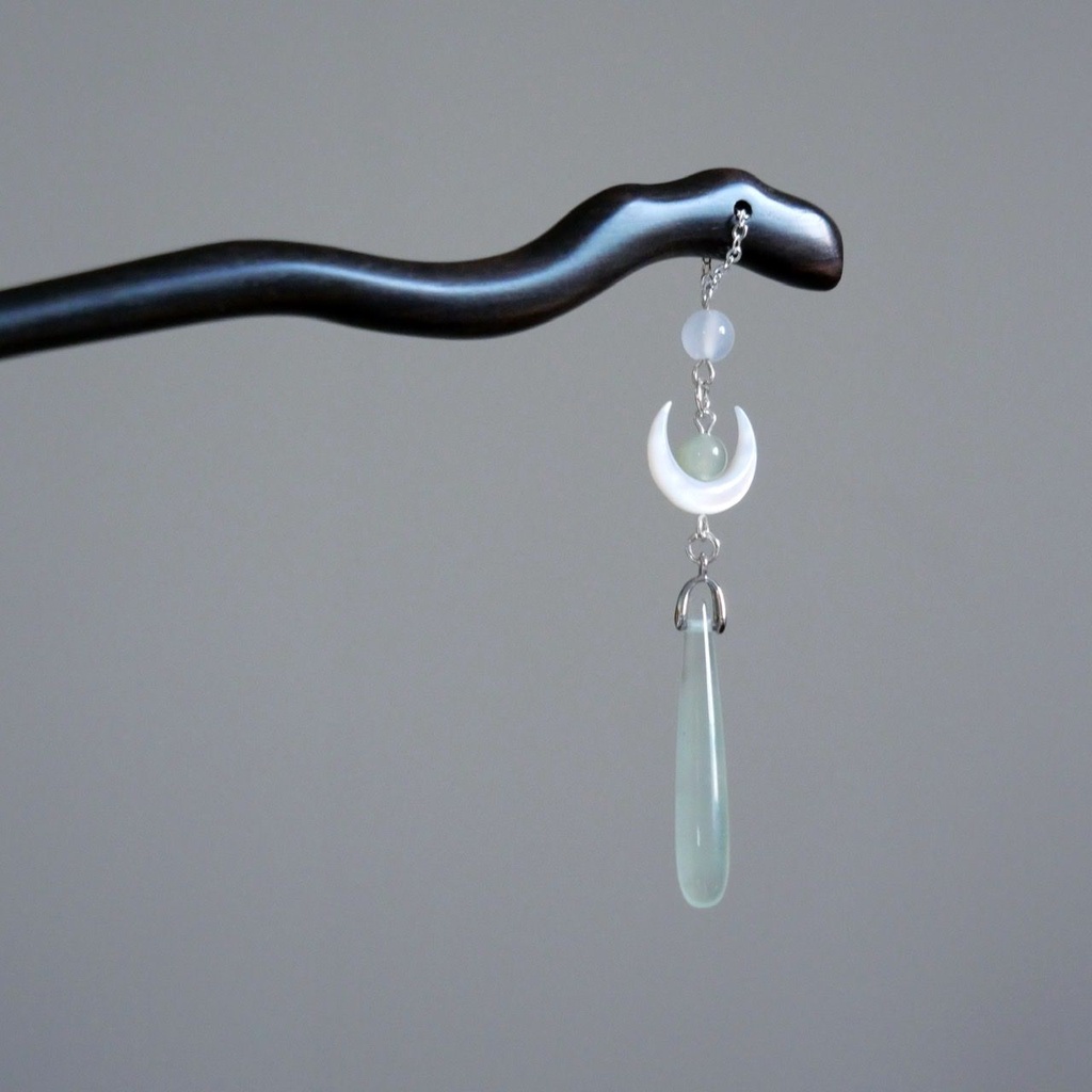 Trâm Cài Tóc Hình Giọt Nước Phối Tua Rua Phong Cách Trung Hoa Mới