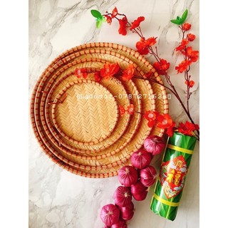 Mẹt tre đan xuất khẩu, mẹt tre thủ công trang trí đựng đồ đa năng