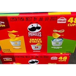 Bánh khoai tây Pringles của Mỹ, 1 thùng 48 hộp nhỏ mix 03 vị