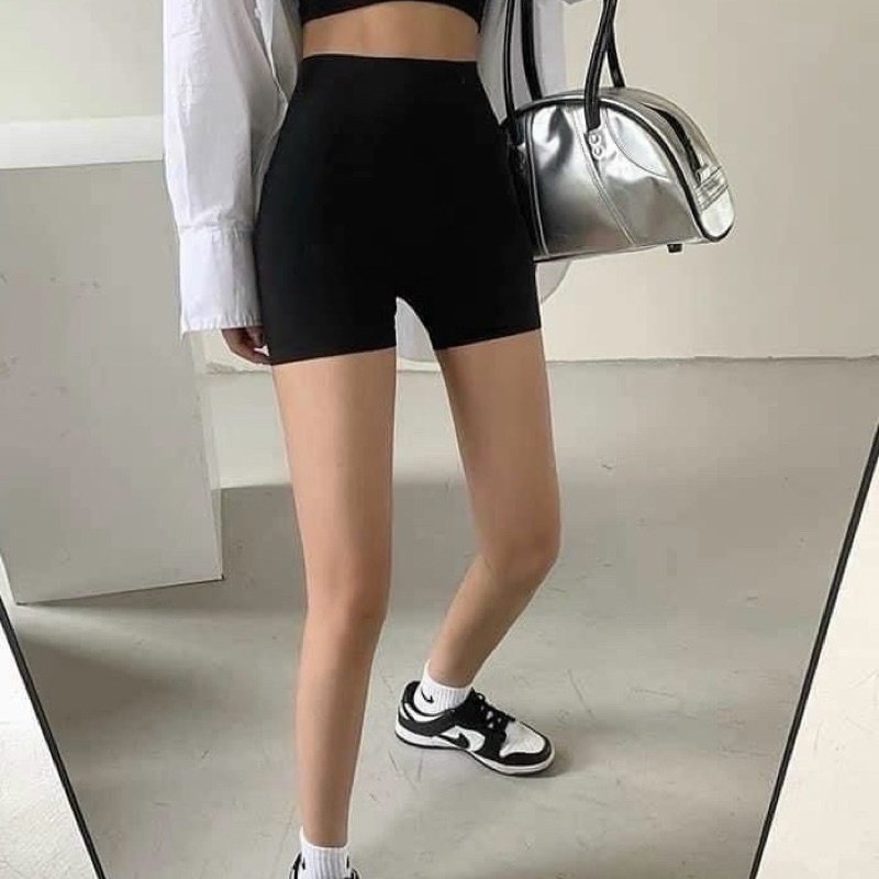 Quần đùi thể thao ôm tôn dáng lưng cao, quần ôm co giãn mặc đi chơi đi tập thoải mái