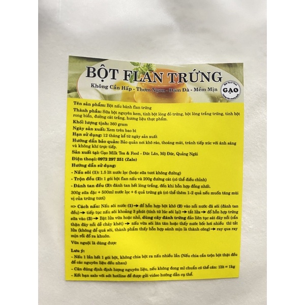 BỘT BÁNH FLAN  NẤU NHANH VÀ NGON {Flan không cần hấp)