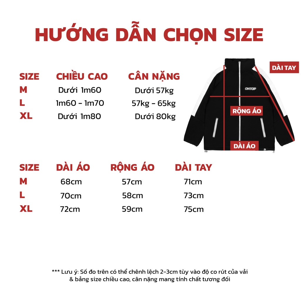 Áo khoác dù local brand ONTOP Bold Track màu đen