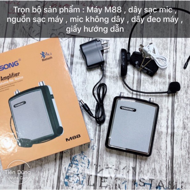 Máy trợ giảng bluetooth Zansong M88 tặng mic có dây mic không dây củ sạc