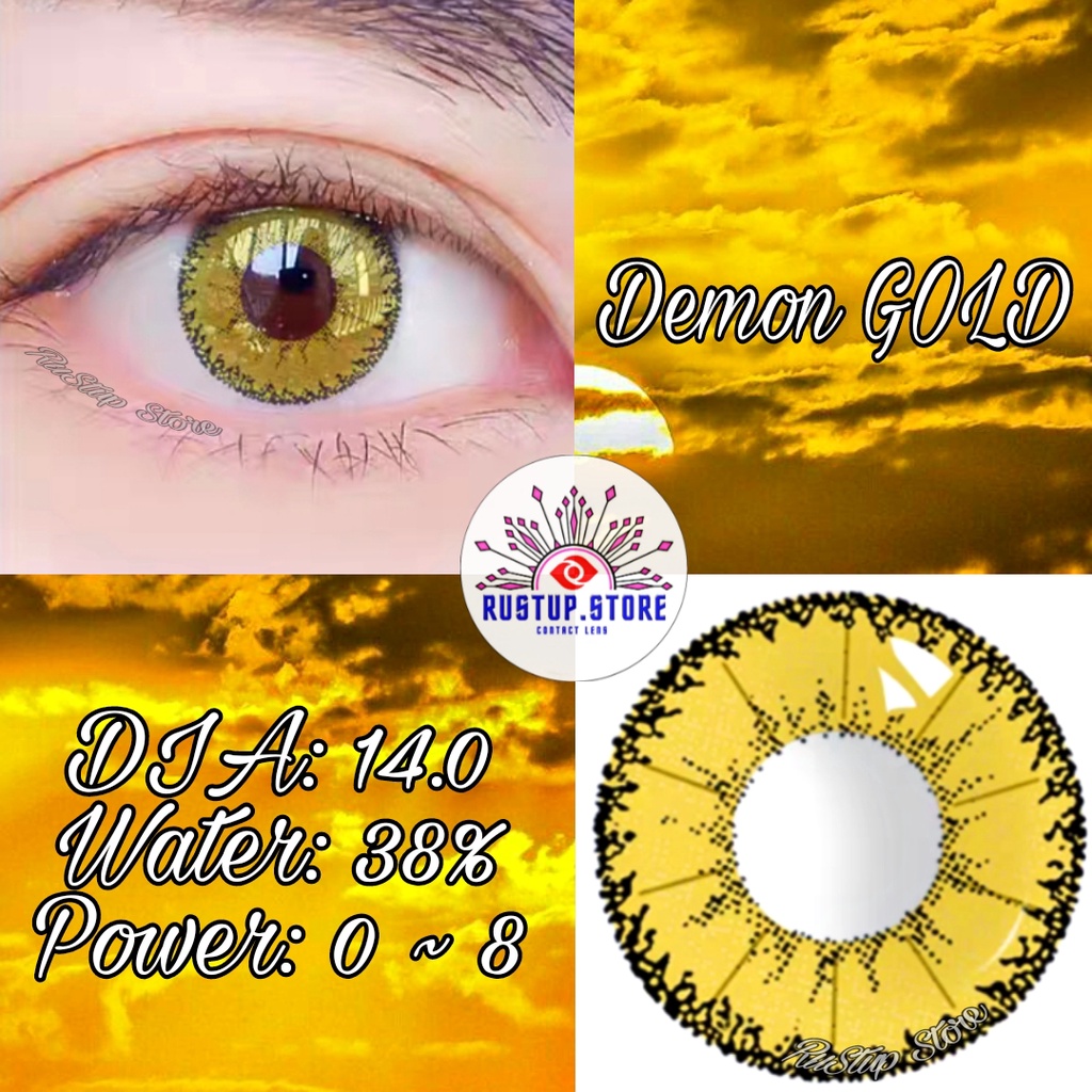 CONTACT LENS dòng DEMON màu VÀNG ~ Từ 0~>8 độ.