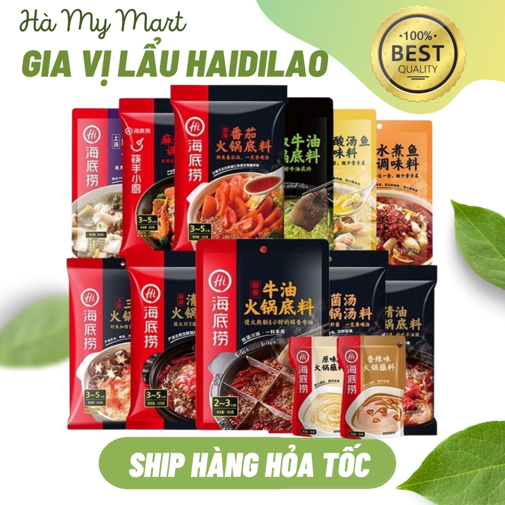 Gia Vị Lẩu Trung Quốc Haidilao đủ vị, cốt lẩu cay tê thượng hạng Hải Đế Lao