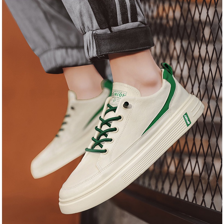 Giày sneaker thể thao da nam cao cấp D112, phong cách trẻ trung năng động, đế cao su non đi cực êm