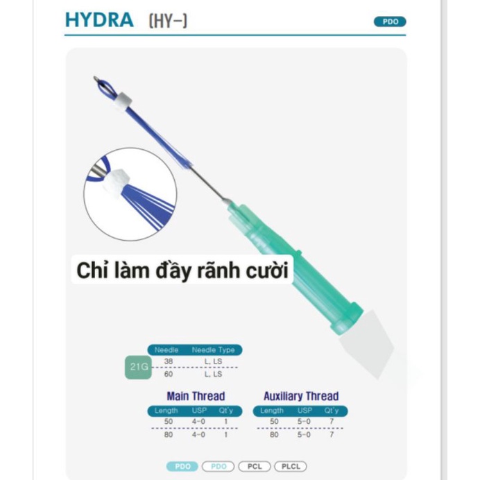 Hydra - Volume ,Chỉ làm đầy rãnh 14 sợi chỉ trong 1 mũi kim, 1 gói có 4 kim , biomeyisun, the hada