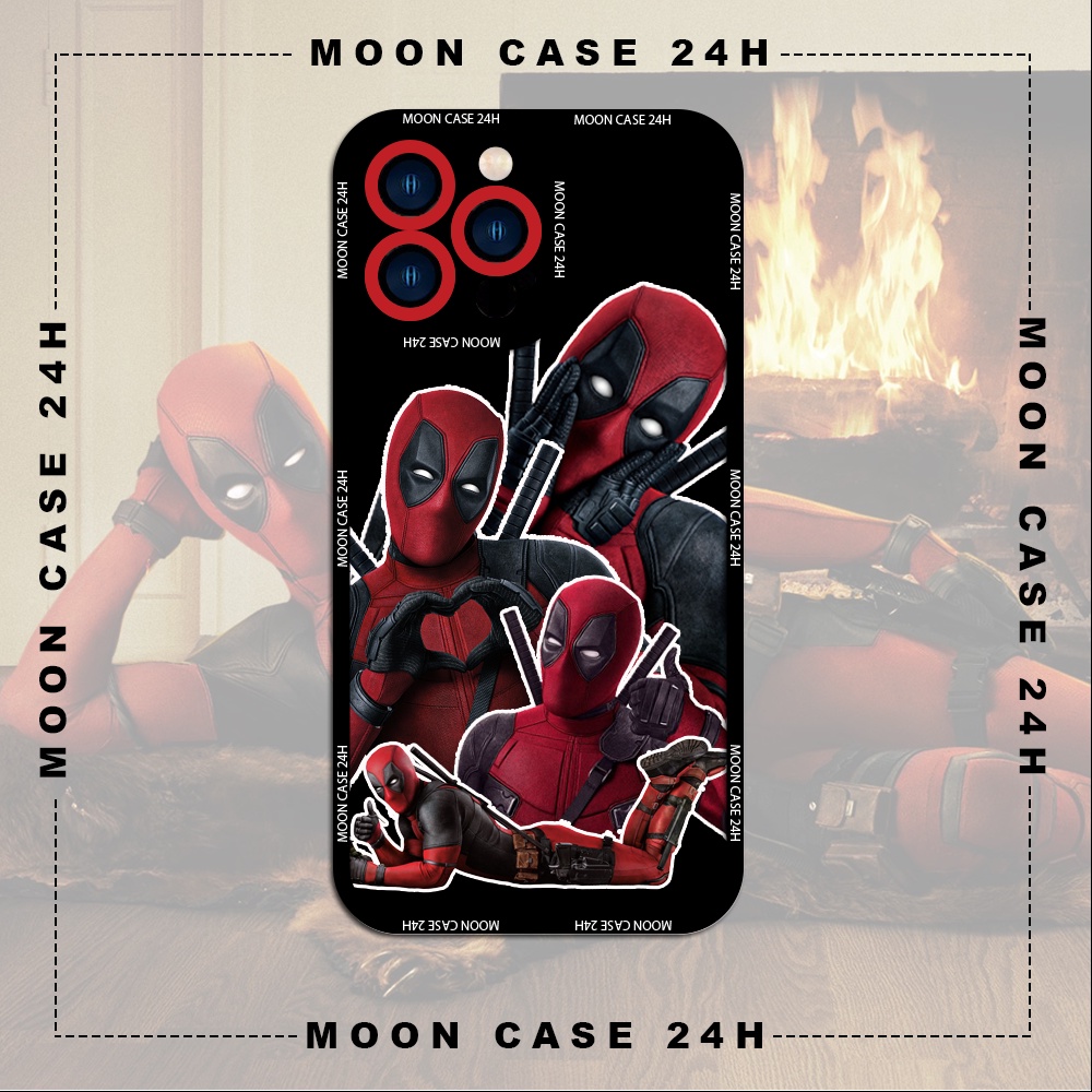 Ốp lưng iphone cạnh vuông Moon Case Deadpool 2 /7plus/8/8plus/x/xs/11/12/13/14pro/max/plus/promax