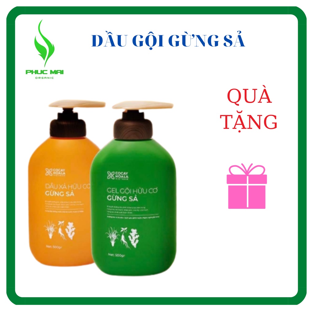 Combo Gel gội và xã Gừng Sả chai 500ml _ Cỏ Cây Hoa Lá.