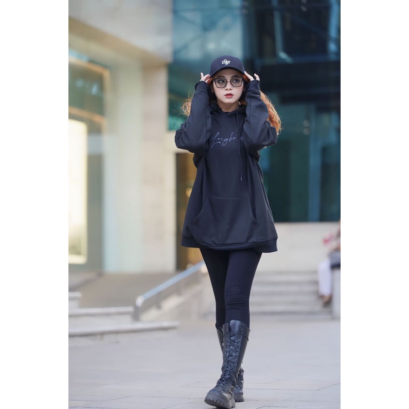ÁO HOODIE THU ĐÔNG LOEYHOLIC FORM RỘNG BO CHUN