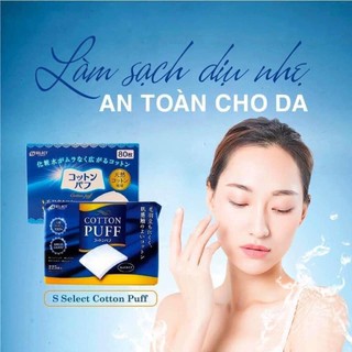 Bông Tẩy Trang S Select Nhật Bản 80 Miếng (Dạng Side-Sealed)