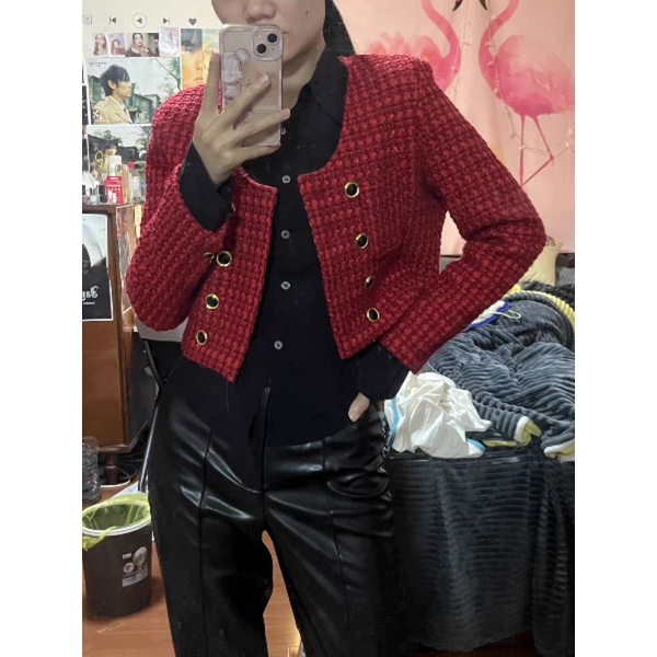 Áo khoác dạ tweed mẫu mới nhất bên Trung