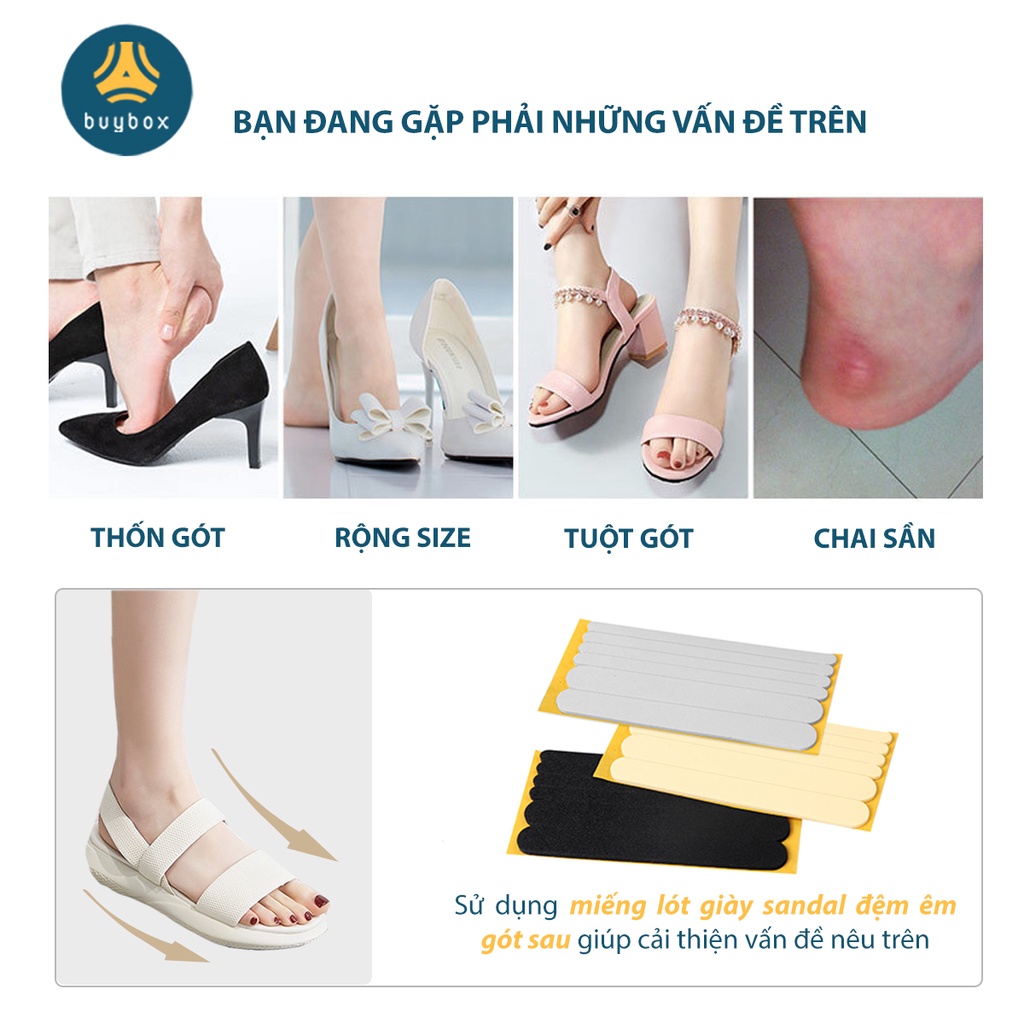 Miếng dán chống trầy gót chuyên dùng cho sandal, giày cao gót chất liệu EVA, silicone cao cấp - Buybox - BBPK282