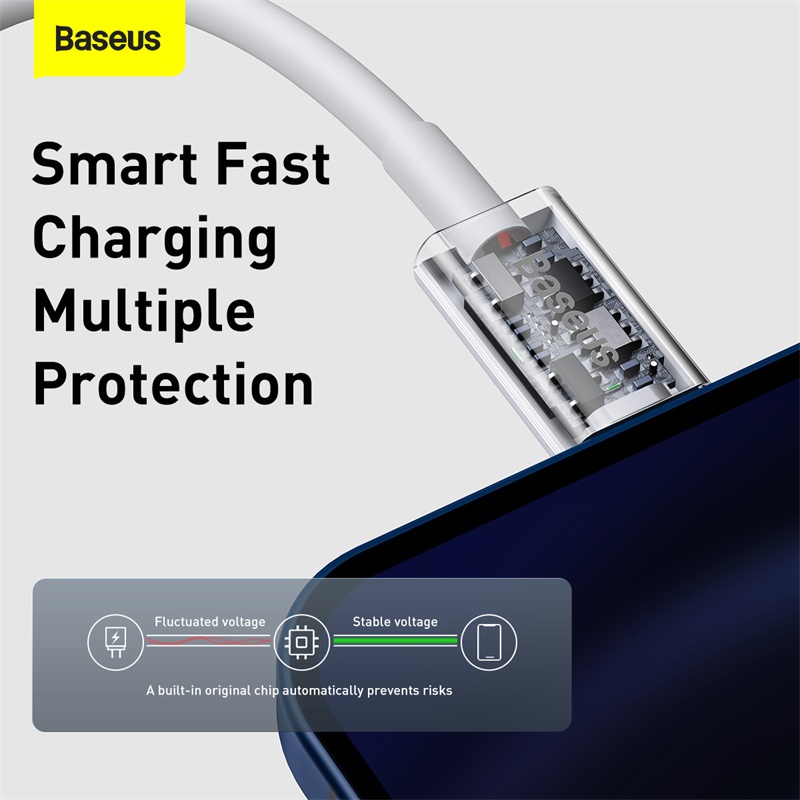 Dây Cáp Sạc Nhanh BASEUS 20W Loại C PD Dành Cho iPhone 12 pro Max XS Max 8 7 6 Plus