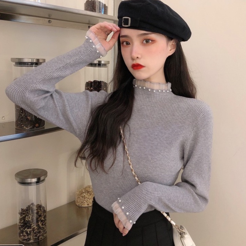 Áo Len Nữ Dài Tay Cổ Tròn Thời Trang Hàn