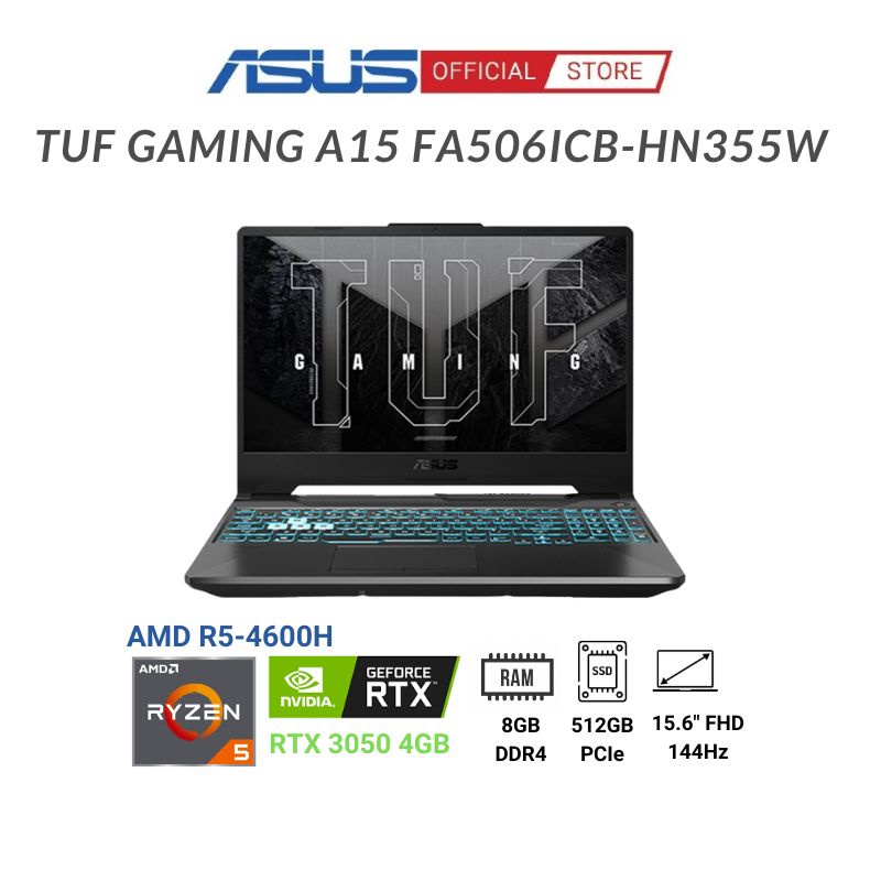 Laptop ASUS TUF Gaming A15 FA506ICB-HN355W (Ryzen 5-4600H + RTX 3050 4GB)