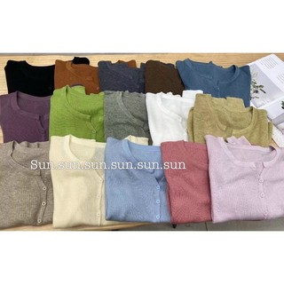 Áo len tăm mềm cúc pastel