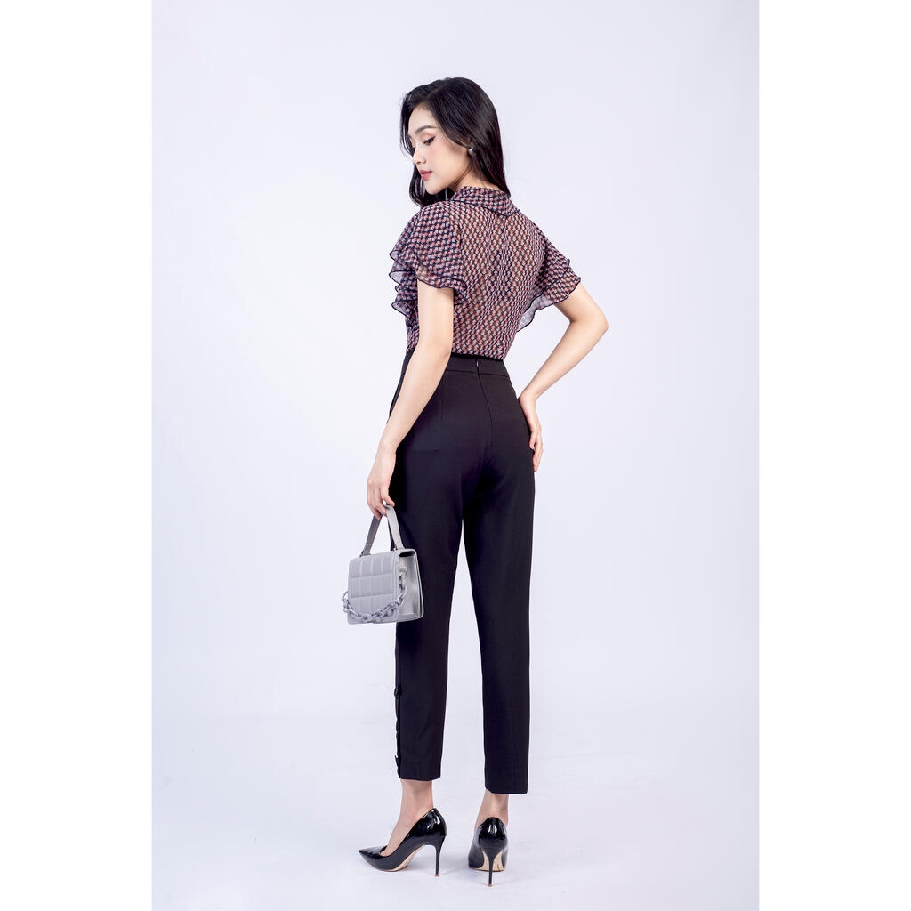 Quần baggy đai kẹp khuyên tròn trang trí MMOutfit M-QU061121082