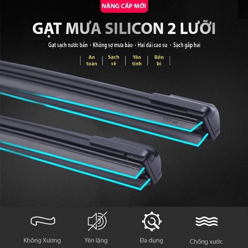 Gạt mưa silicon 2 lưỡi