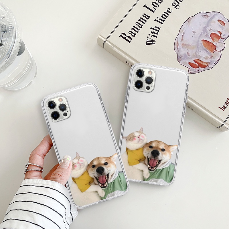Ốp iphone cạnh vuông chó mèo yêu thương bảo vệ cam cho 6/6splus/7/7plus/8/8plus/x/xr/xs/11/12/13/14/pro/max/plus/promax