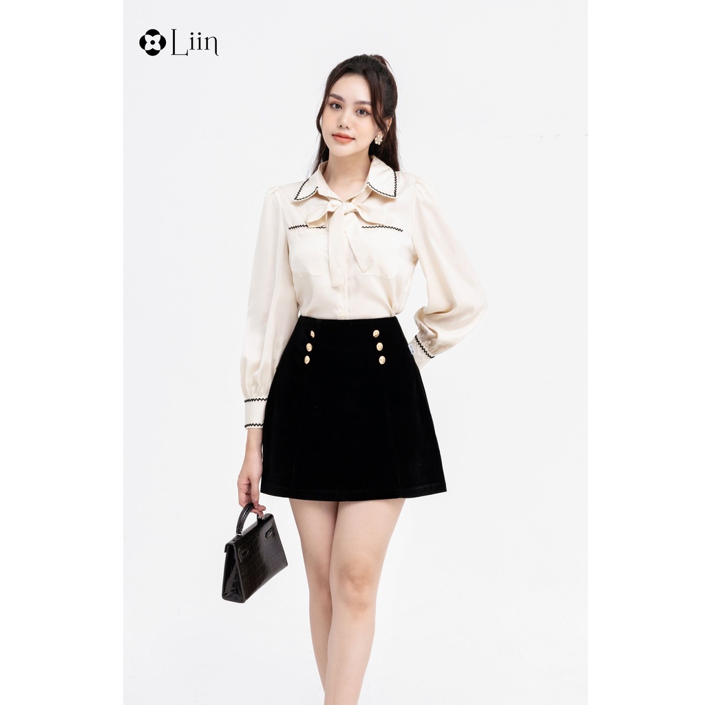 Áo lụa kem cổ nơ tiểu thư sang chảnh Liin Clothing SM4761