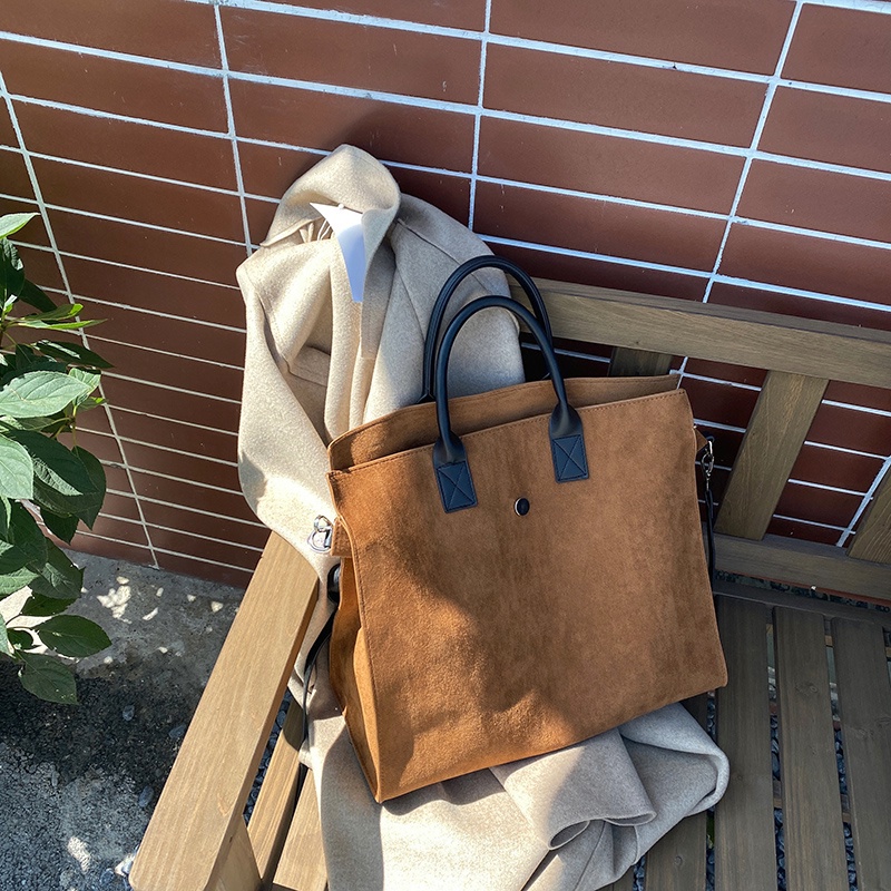 IELGY Túi Đeo Chéo Màu Nâu Mờ Sức Chứa Lớn Thời Trang Cho Nữ