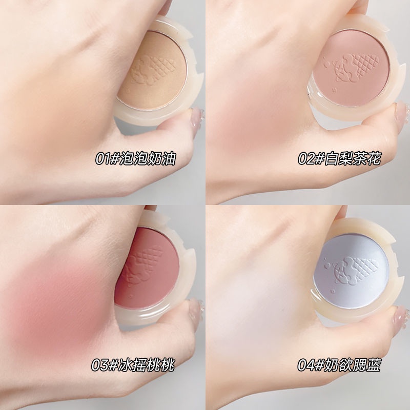 Bảng Phấn Má Hồng KAKASHOW 4 Màu Tông Nhung Lì Kiểm Soát Dầu Chống Nước Làm Sáng Da