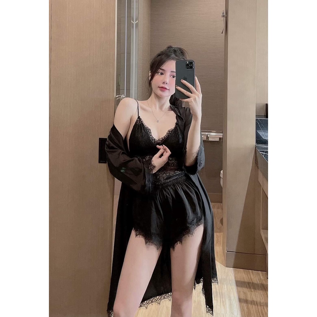 Set bộ đùi 2 dây Sexy lụa latin, mặc nhà thoải mái chất liệu mát mẻ, giá rẻ nhất
