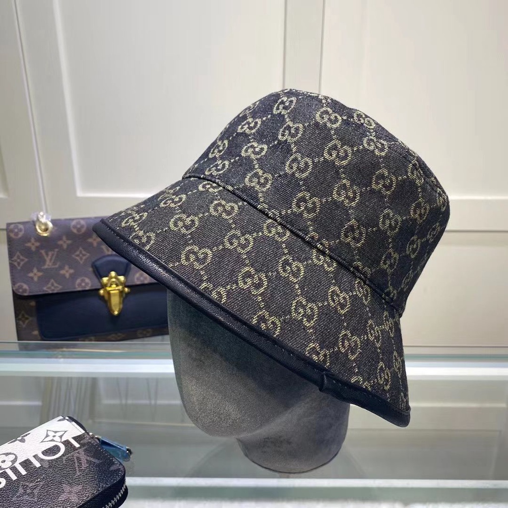 Nón Bucket gucci Họa Tiết Hoa Cổ Điển Viền Da Phong Cách Cao Bồi Hipster Châu Âu Dễ Phối Đồ Cho Cặp Đôi