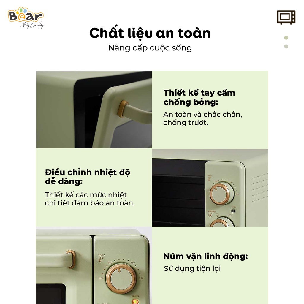 Lò Nướng và Hấp Bear Dung Tích 18L Thiết Kế Nhỏ Gọn Đa Năng - DKX-C20R5