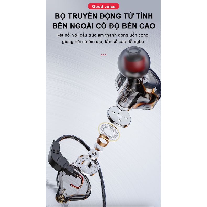 Tai Nghe Nhét Tai  X2  Âm Thanh Hifi Sống Động ,bass hay Tích Hợp Micrô Chống Ồn Tốt Housing Có Thể thay thế