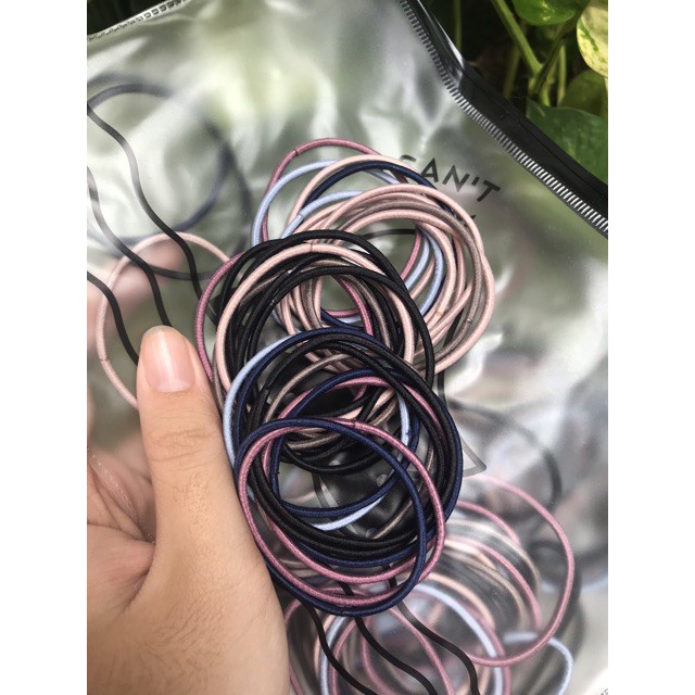 [L2M] SET 50/100 thun buộc tóc co giãn SỢI MẢNH nhiều màu sắc phong cách Hàn Quốc