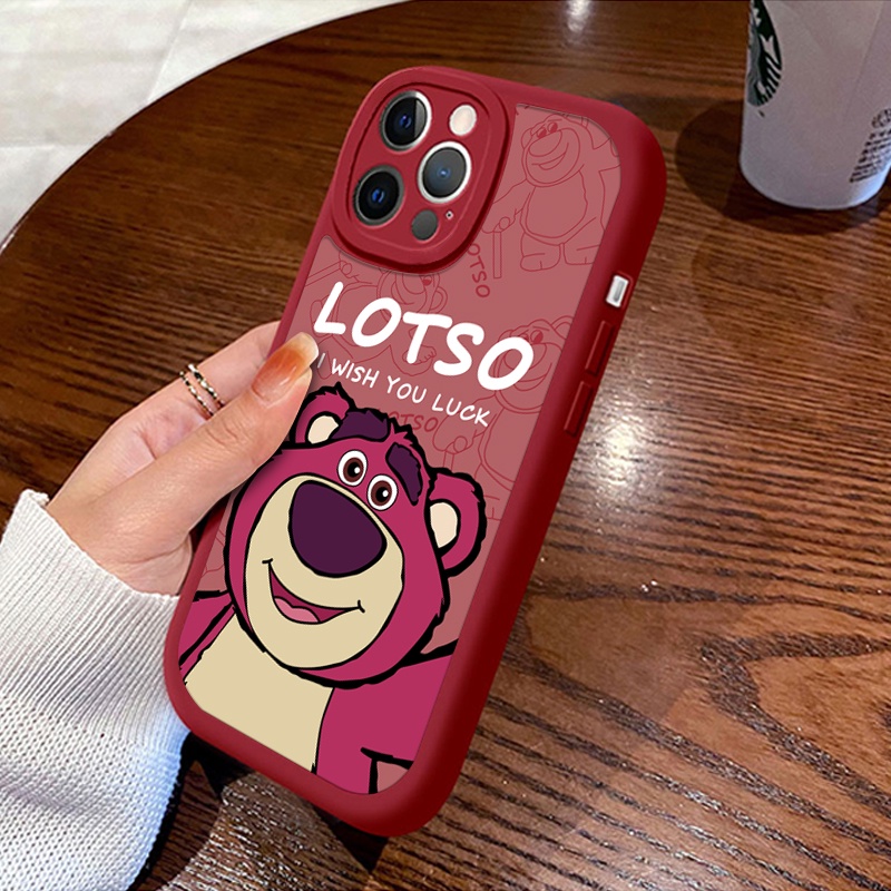 Ốp Điện Thoại Silicon Dẻo In Gấu Dâu Tây iPhone 11 12 Pro 13 14 Promax 14Plus 13Pro 12 / 13 Mini 6G 6P 7 / 8G 8Plus SE x xr xsmax