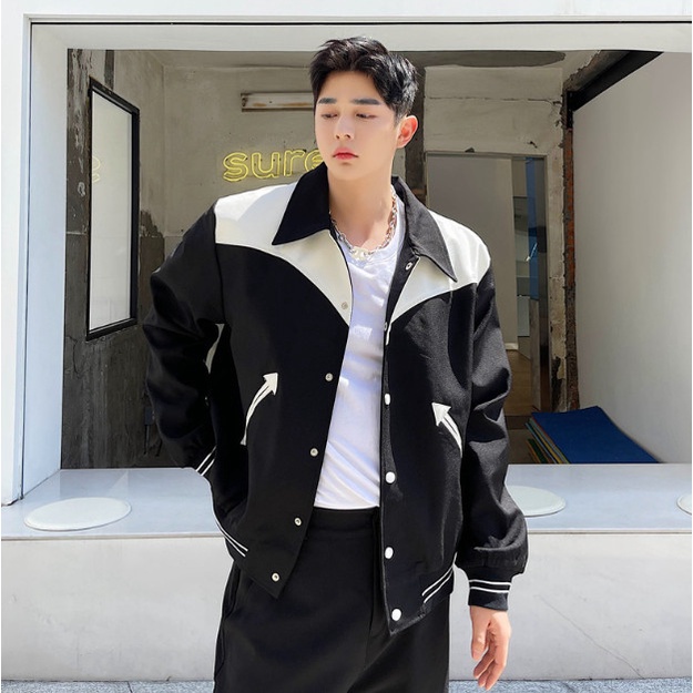 Áo Bomber Varsity Jacket chất liệu dạ 2 lớp phối VAI DA hottrend, Áo Bomber Unisex Nam Nữ