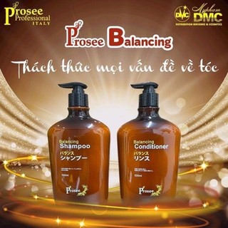 Cặp Dầu gội + Dầu xả dành cho tóc gàu chống dầu, chống rụng tóc Prosee Balancing Shampoo 500ml