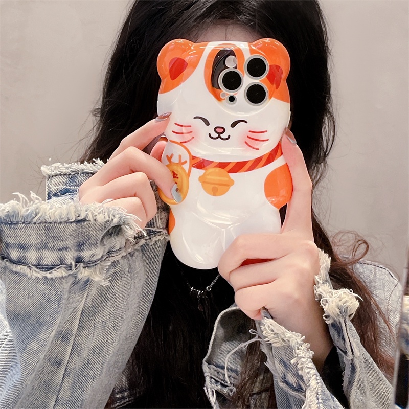 Ốp Điện Thoại Hình Mèo May Mắn Cho iphone 15 pro max 14promax 13 11 12 promax iphone x xs max