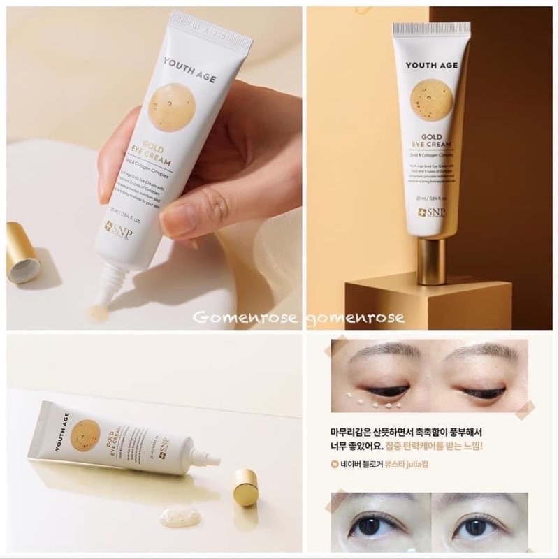 Kem Dưỡng Mắt Chiết Xuất Vàng Làm Mờ Quầng Thâm,Giảm Nếp Nhăn SNP Youth Age Gold Cream Collagen 25ml
