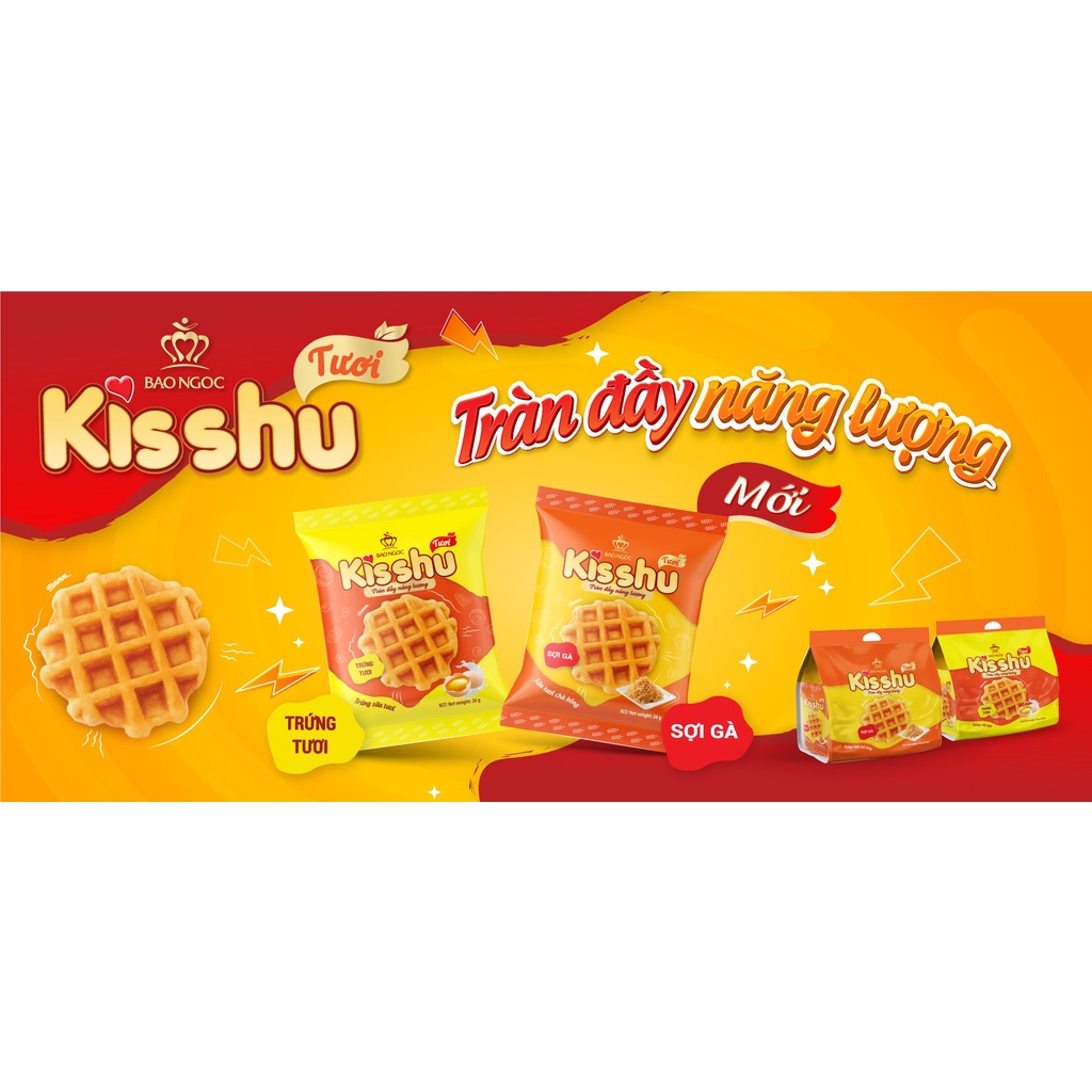 Bánh Bông Lan Trứng Tươi Chà Bông Sợi Gà Kisshu Caro Túi 96g