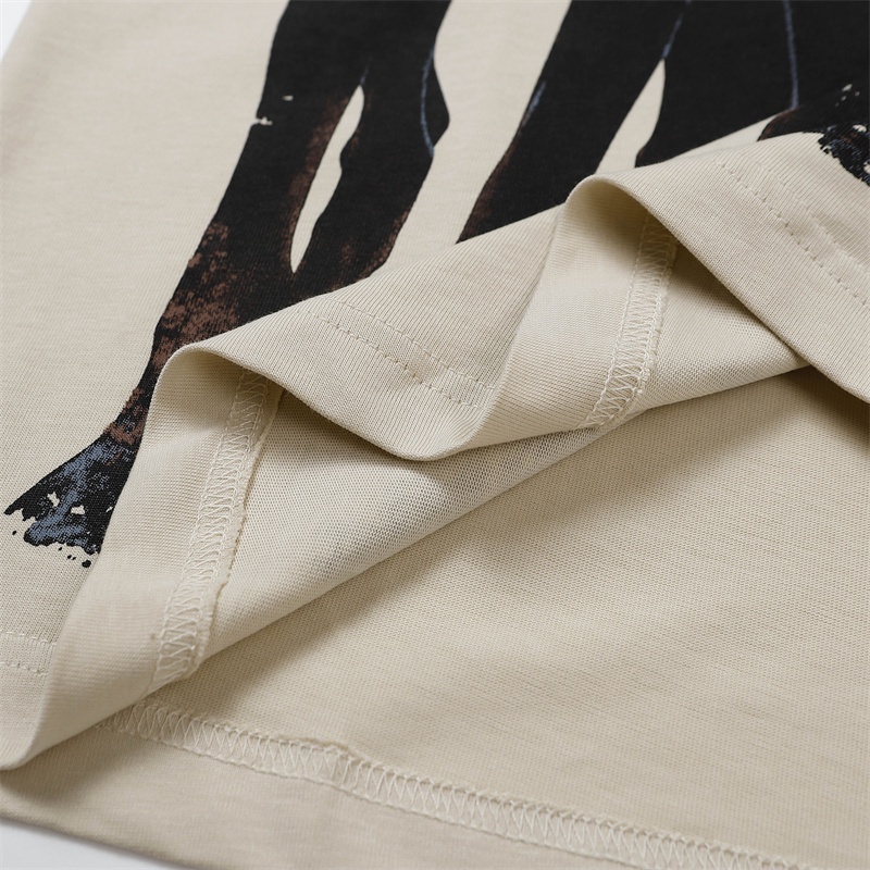 Áo Thun Tay Ngắn Dáng Suông Thoải Mái In Họa Tiết Ba Hình Tròn Thời Trang Đường Phố