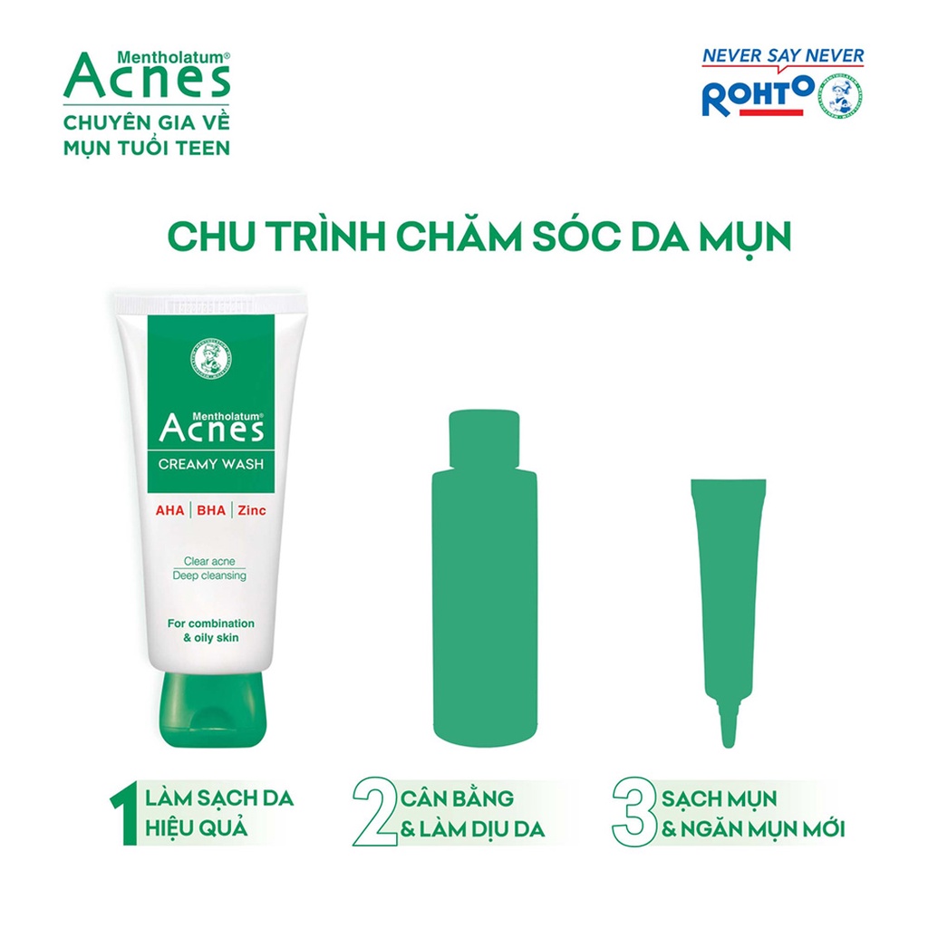 Kem rửa mặt ngăn ngừa mụn Acnes Creamy Wash 100g