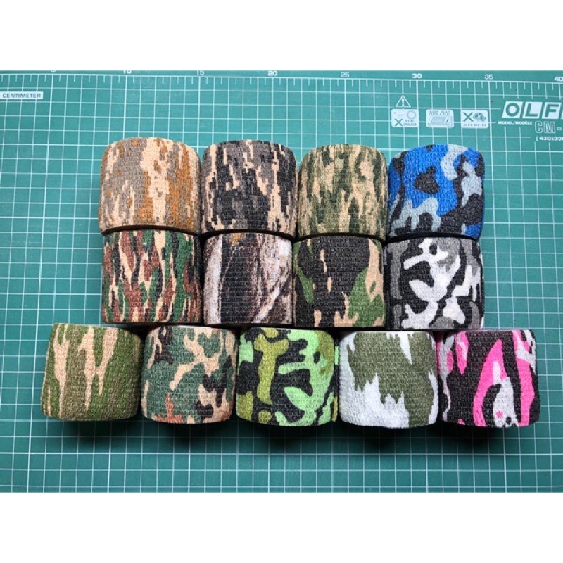 Cuộn băng keo không dệt tự dính co giãn dài 4.5m họa tiết ngụy trang