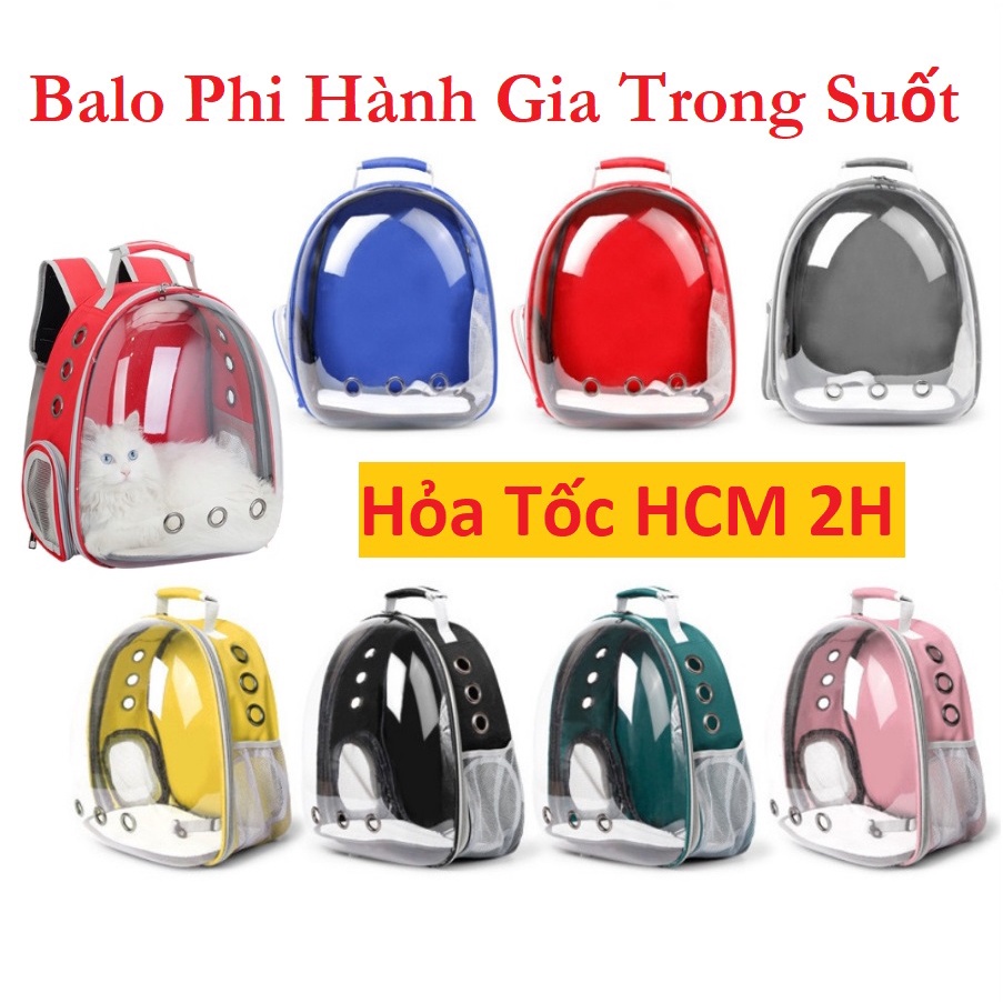 (Hỏa tốc HCM) Siêu Rẻ - Freeship - Balo phi hành gia chó mèo - Balo trong suốt thú cừng (Dành cho chó dưới 7kg)