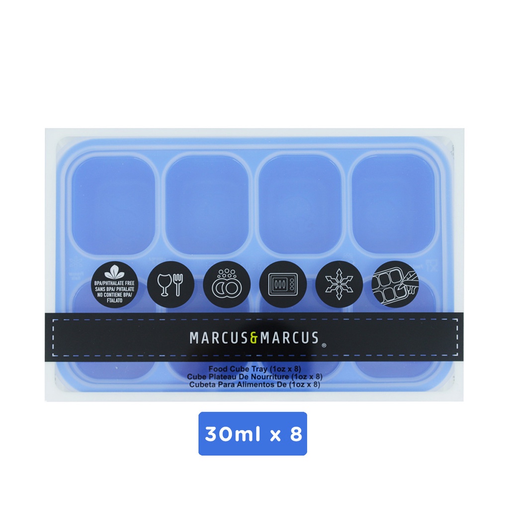 Khay silicon trữ đông đồ ăn dặm cho bé Marcus & Marcus – Lucas (30ml x 8 ngăn)