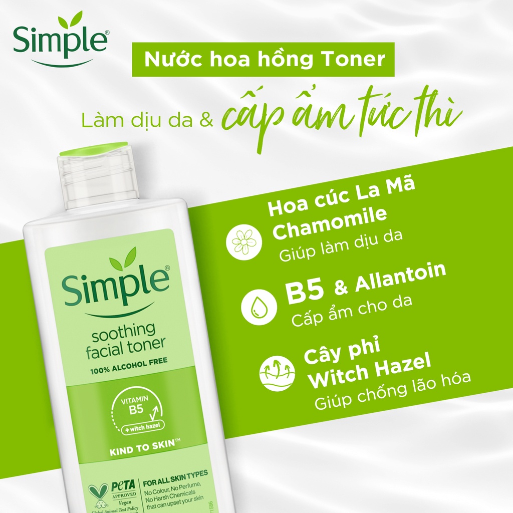 Combo Simple Tẩy trang Micellar 200ml + Sữa rửa mặt 150ml + Nước hoa hồng 200ml sạch sâu hiệu quả [CHÍNH HÃNG ĐỘC QUYỀN]