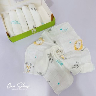 Khăn sữa Mipbi 3 lớp sợi tre set 6 chiếc