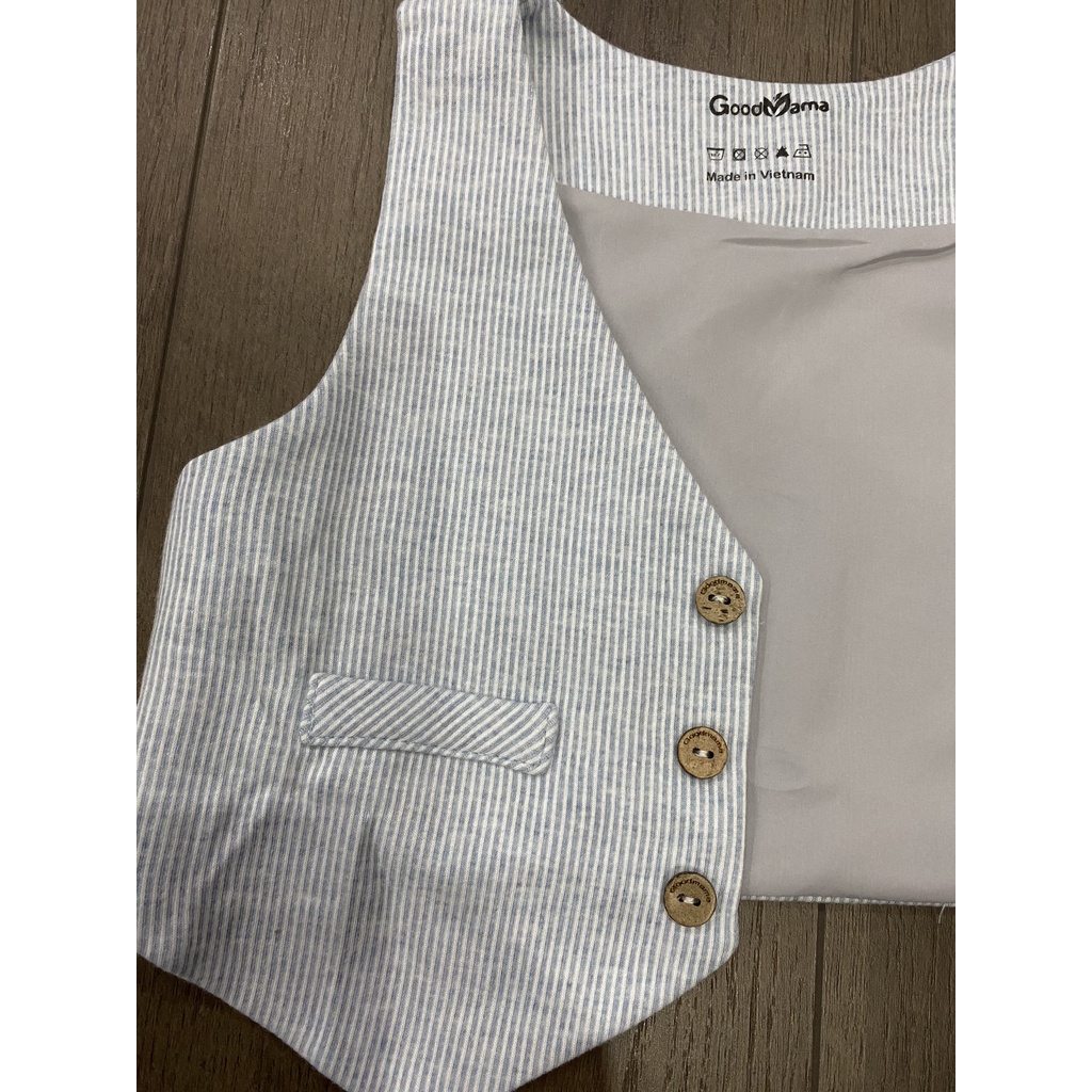Bộ Gile Công Tử Bé Trai Cao Cấp Hãng GOODMAMA, Set Rời 3 Chi Tiết Cho Bé 9M-4Y