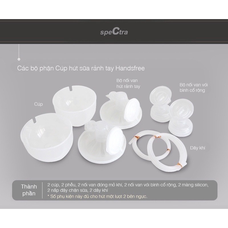 Cup hút sữa rảnh tay Spectra Handsfree - Size 24mm - Phụ kiện dùng chung cho máy hút sữa điện Hàn Quốc